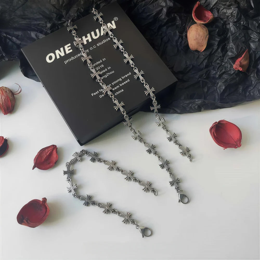 Timeless Flower Cross Necklace