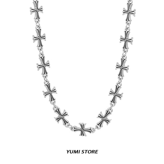 Timeless Flower Cross Necklace