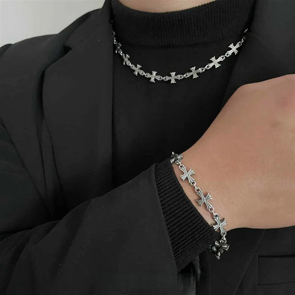 Timeless Flower Cross Necklace